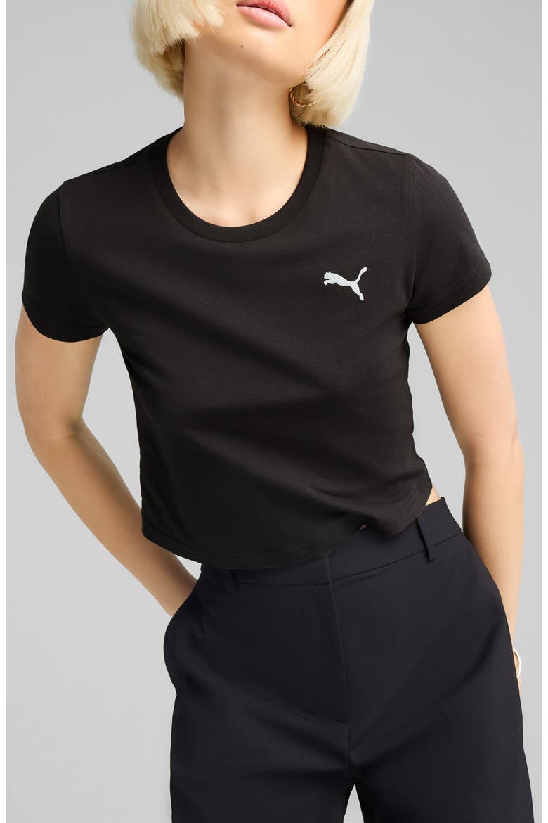 Wardrobe Essential Baby Tee, Main, color, PUMA BLACK