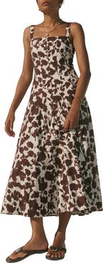 MINT VELVET Linen Blend Printed Midi Dress