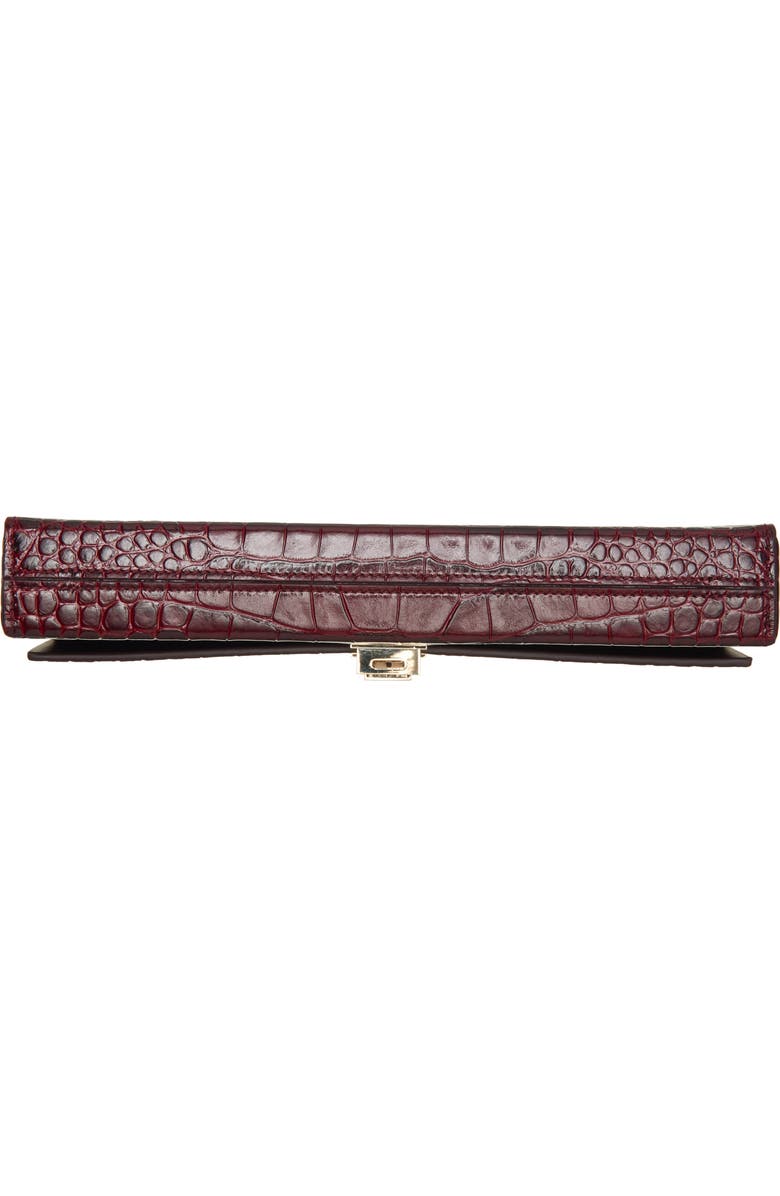 TOM FORD Croc Embossed Patenet Leather East/West Box Clutch, Alternate, color, 1R008 Ruby Red