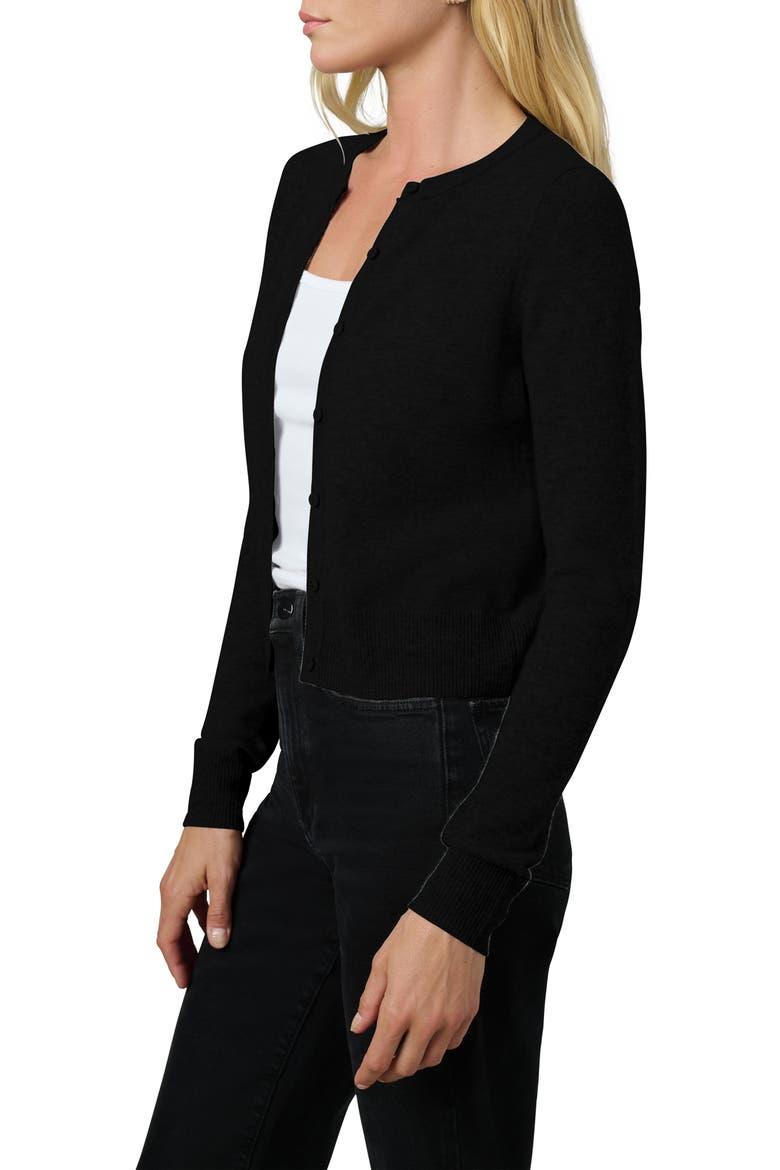 The Dani Crop Cashmere Cardigan, Alternate, color, BLACK