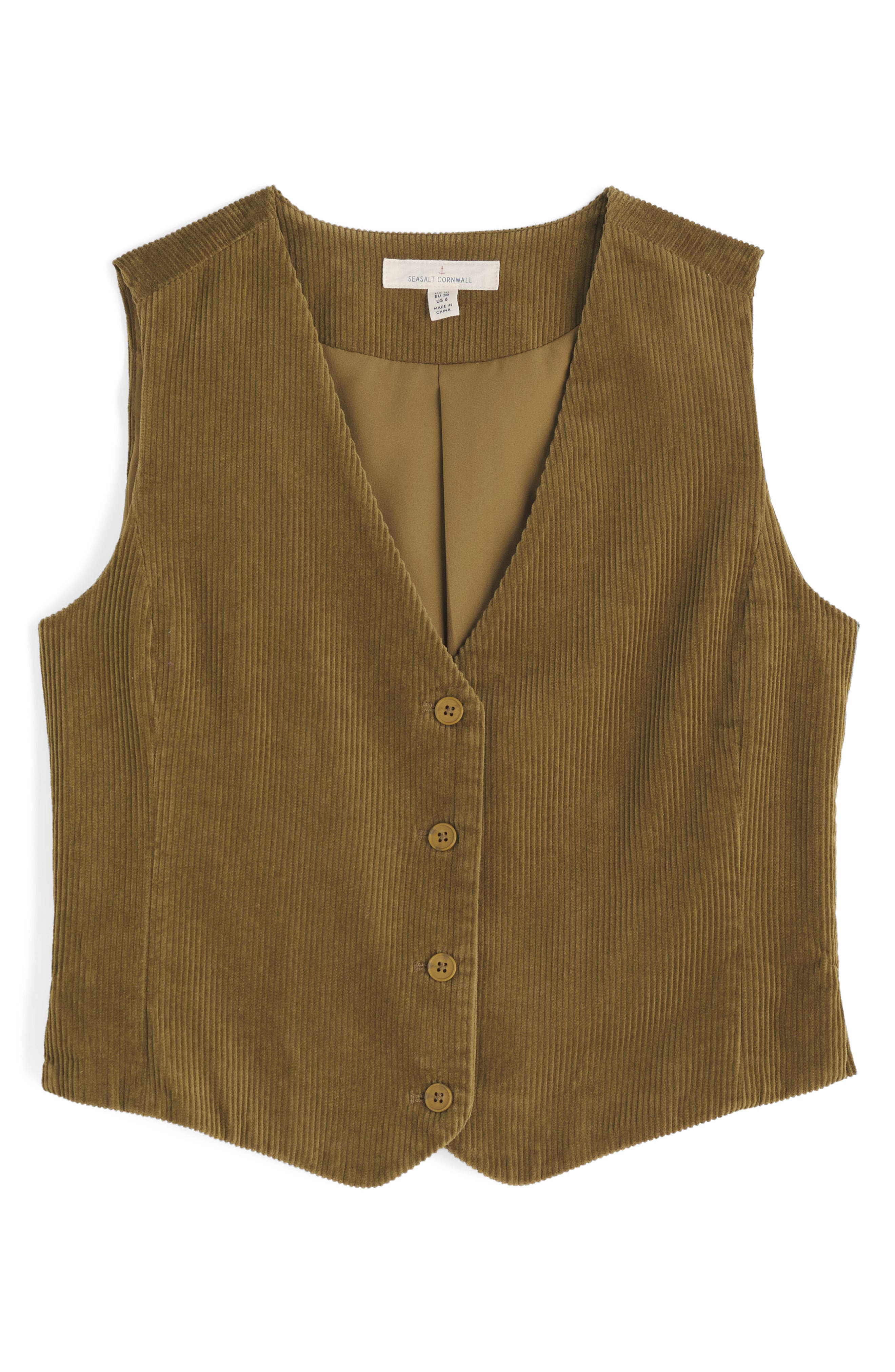 Seasalt Cornwall Pinpoint Organic Cotton Corduroy Vest (Women) | Nordstrom