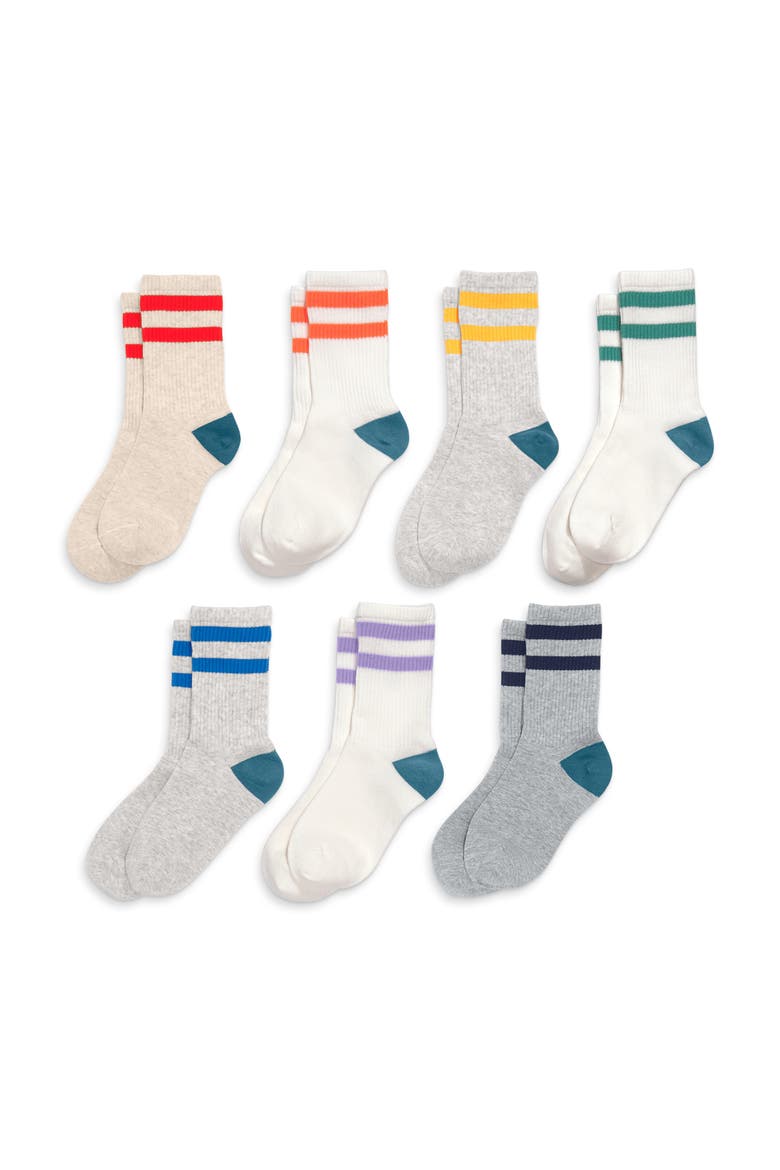 Kids Athletic Sock 7-Pack, Main, color, Rainbow Pack
