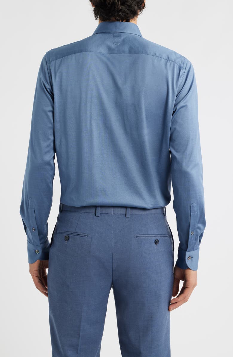 Canali Regular Fit Cotton Jersey Dress Shirt, Alternate, color, Blue