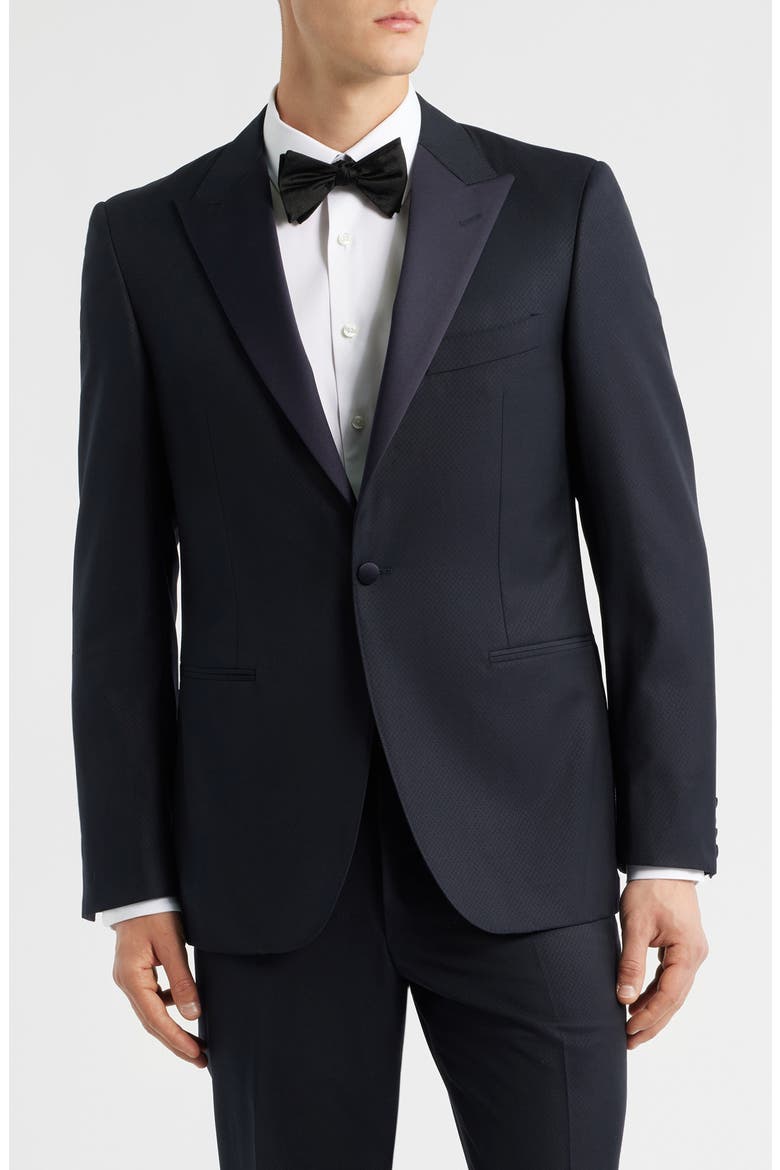 Contemporary Regular Fit Navy Wool Blend Tuxedo, Alternate, color, NAVY