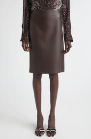 FERRAGAMO Leather Pencil Skirt