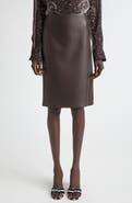 FERRAGAMO Leather Pencil Skirt