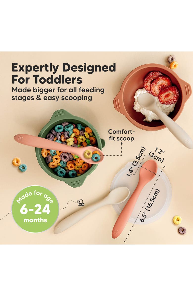 KeaBabies 6-Pack Prep Baby Spoons, Alternate, color, Roseate