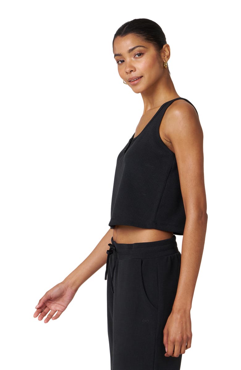 Rebody Active Retreat Waffle Tank, Alternate, color, Black