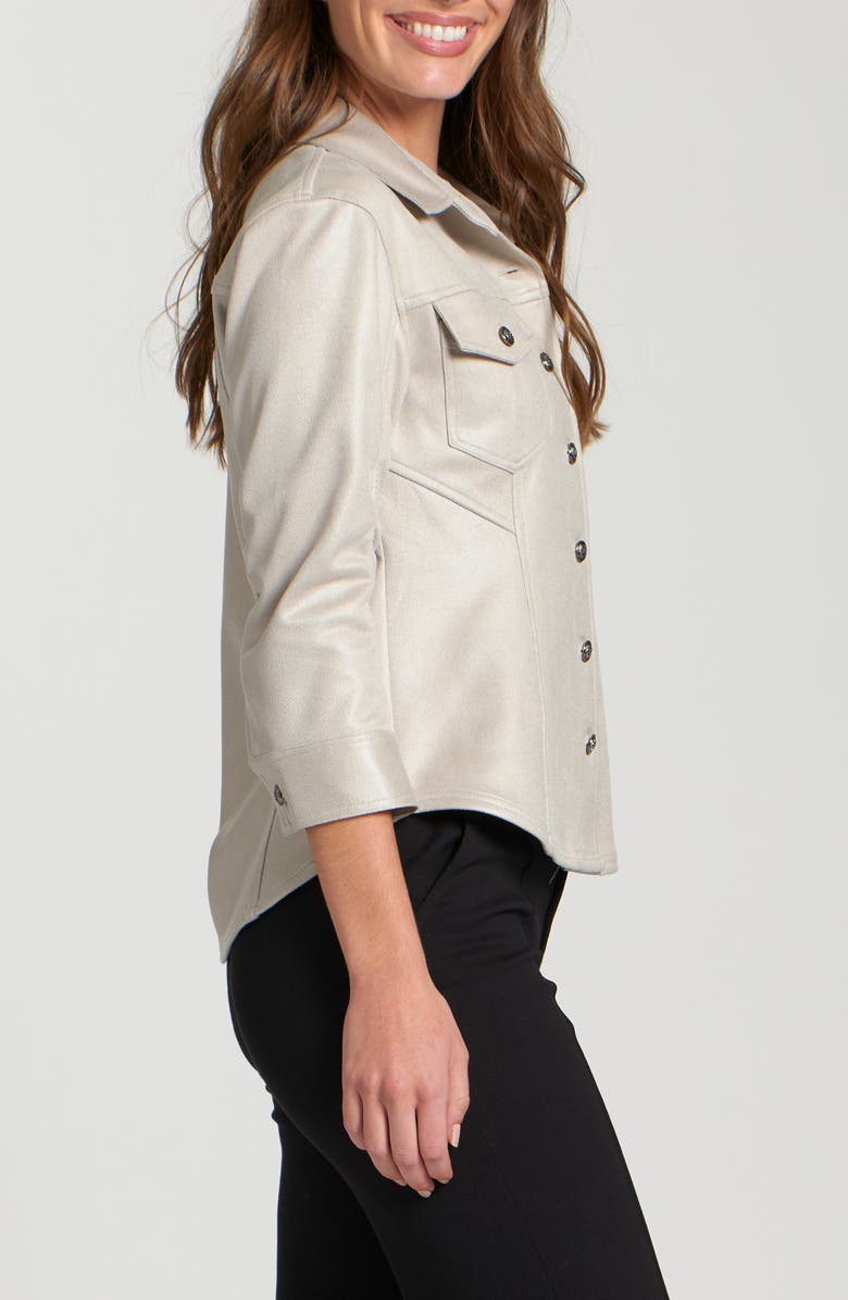 APNY Faux Suede Shirt Jacket, Alternate, color, Champagne