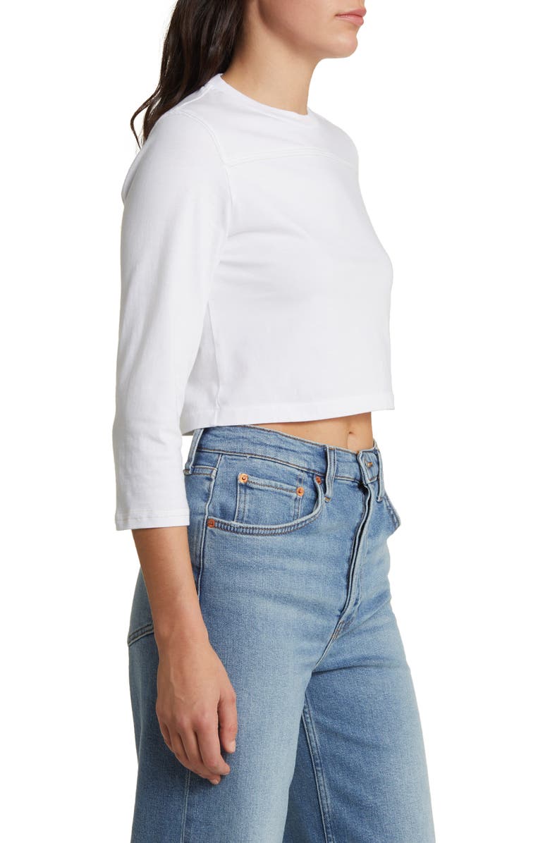 Re/Done Varsity Organic Cotton Blend Crop Top, Alternate, color, 
