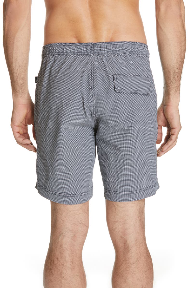 Onia Calder Gingham Swim Trunks, Alternate, color, 
