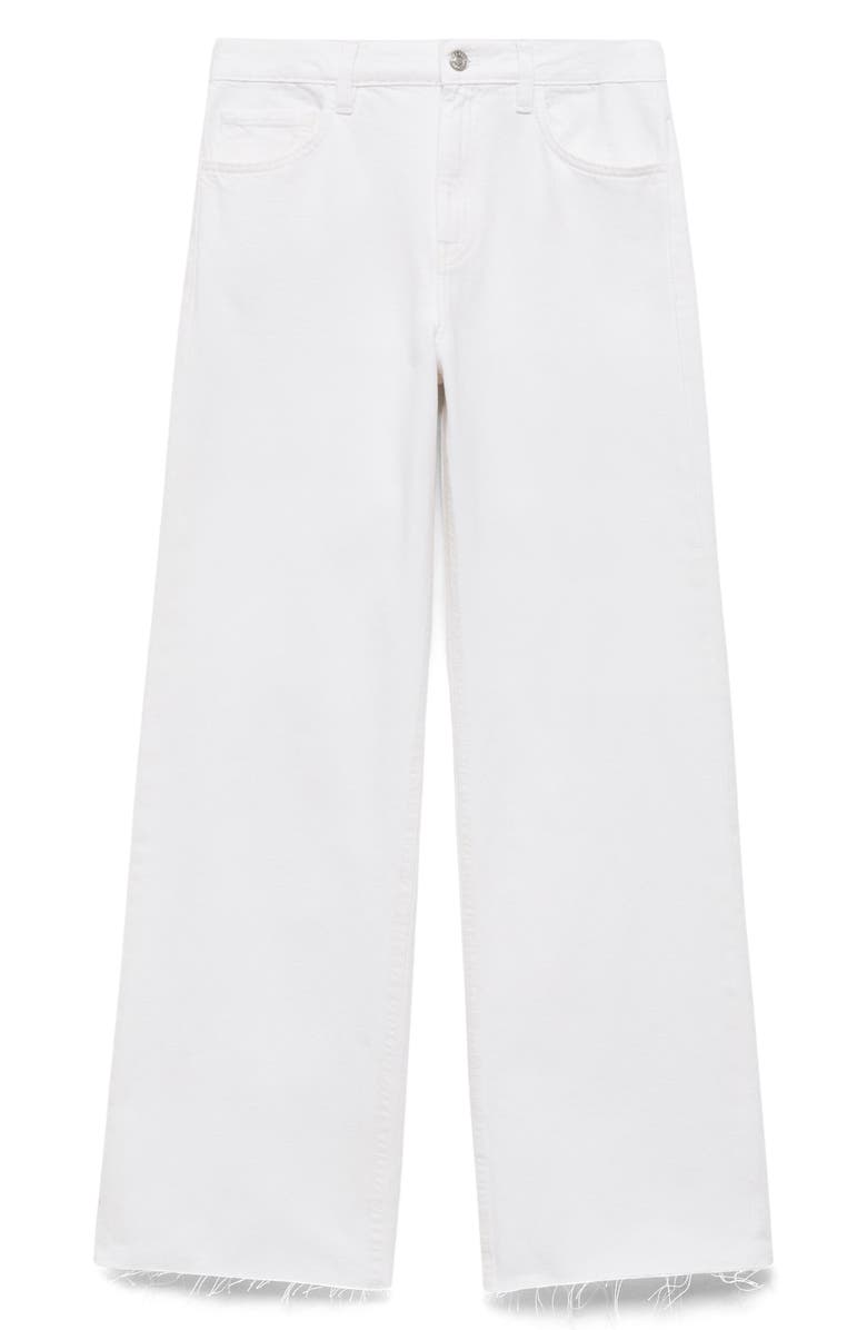 MANGO Raw Hem High Waist Wide Leg Jeans, Alternate, color, 