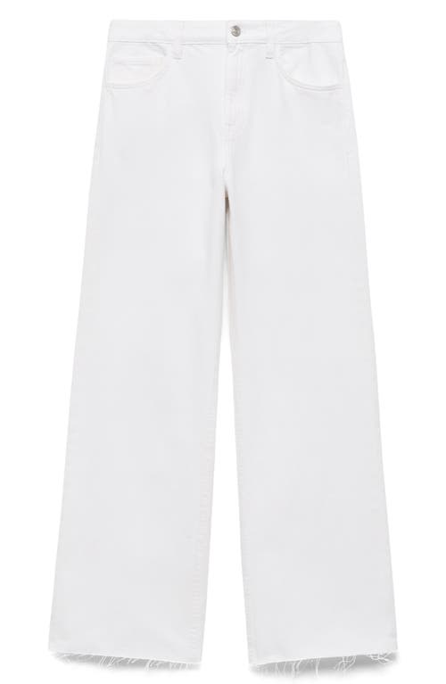 Shop Mango Raw Hem High Waist Wide Leg Jeans