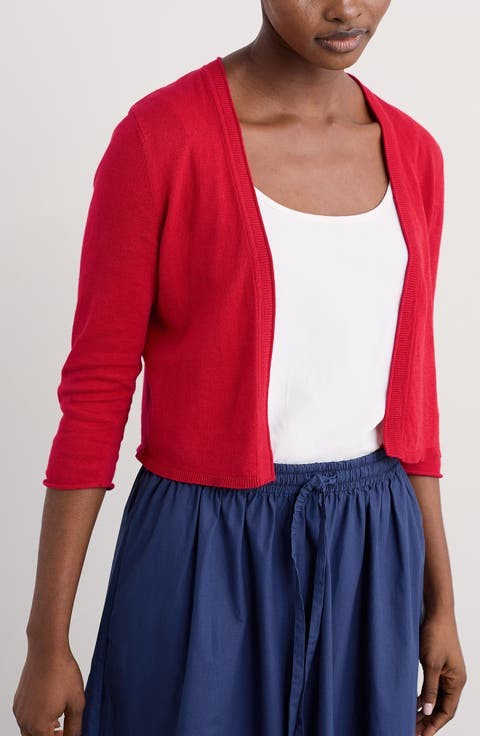 Vanessa Organic Cotton Open Front Crop Cardigan