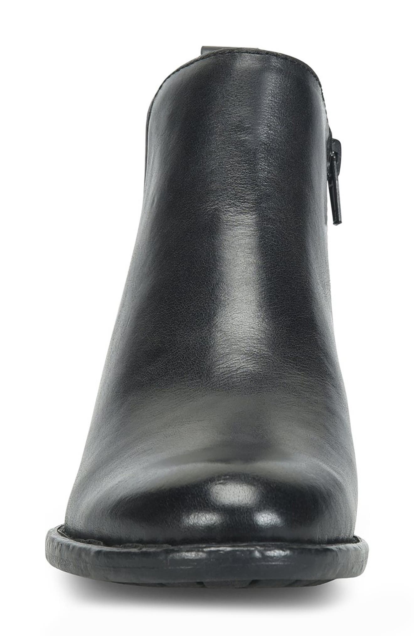 Børn Crosley Side Zip Bootie, Alternate, color, Black Leather
