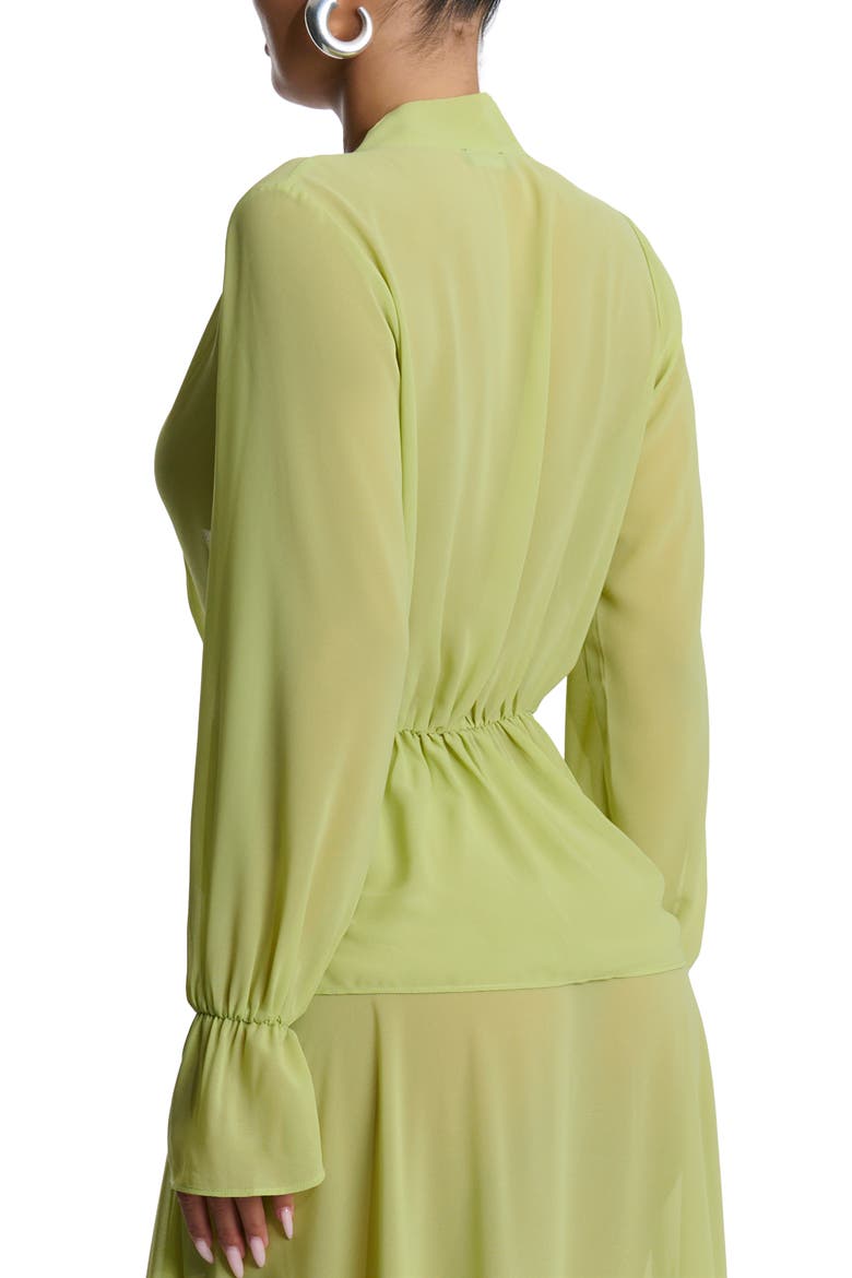 Plunge Tie Front Chiffon Top, Alternate, color, CHARTREUSE