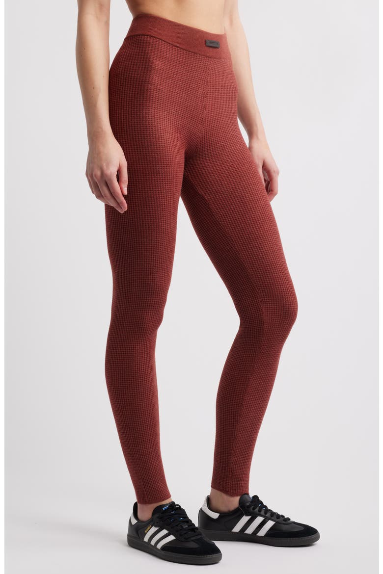 Waffle Knit Leggings, Alternate, color, CRIMSON