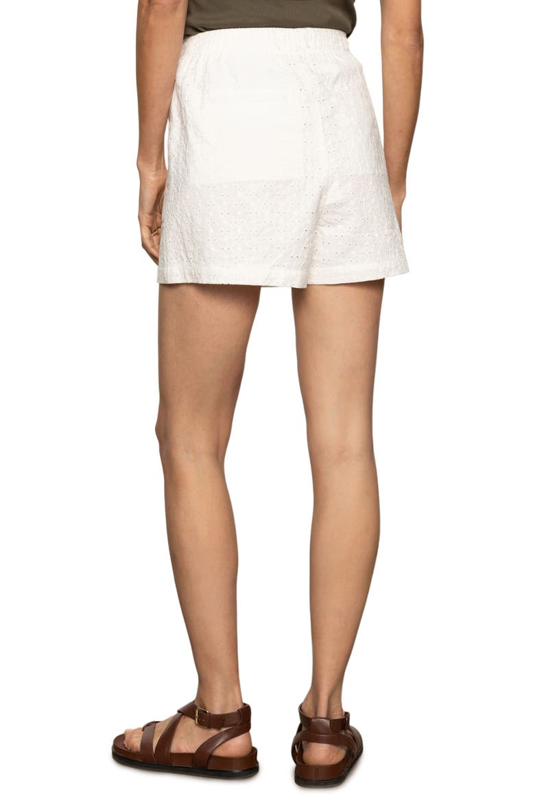 Flower Field Eyelet Embroidery Shorts, Alternate, color, BLEACHED WHITE