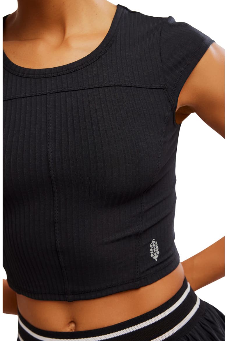 FP Movement Tempo Ribbed Baby Tee, Alternate, color, BLACK