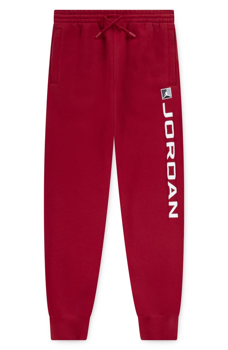 Jordan Kids' MJ Essentials Fleece Graphic Joggers, Main, color, Gym Red