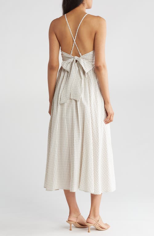 LOVESTITCH LOVESTITCH GINGHAM CROSS BACK MIDI DRESS