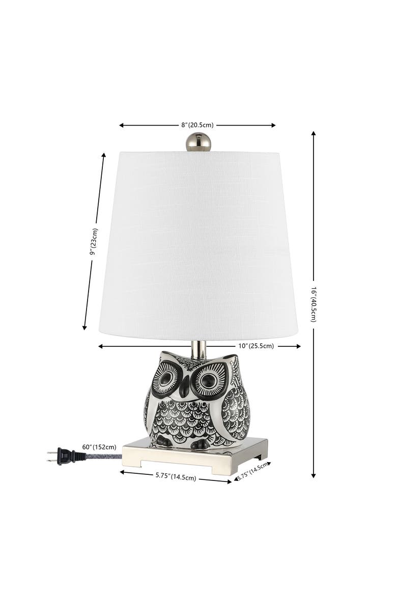 JONATHAN Y Justina Ceramic Mini LED Table Lamp, Alternate, color, Black/White