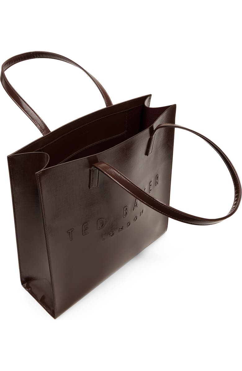 Ted Baker London Soocon Faux Leather Tote, Alternate, color, Dark Brown