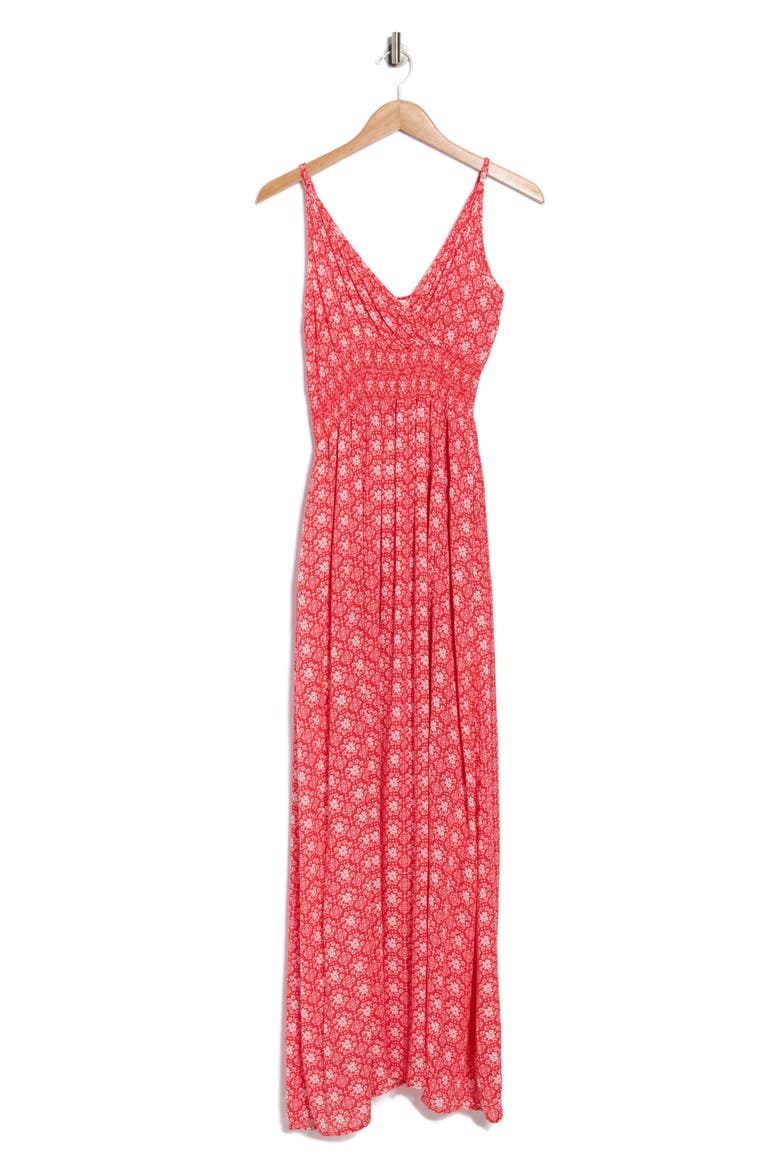 Smocked Gauze Sundress, Alternate, color, RED DAISY FLORAL