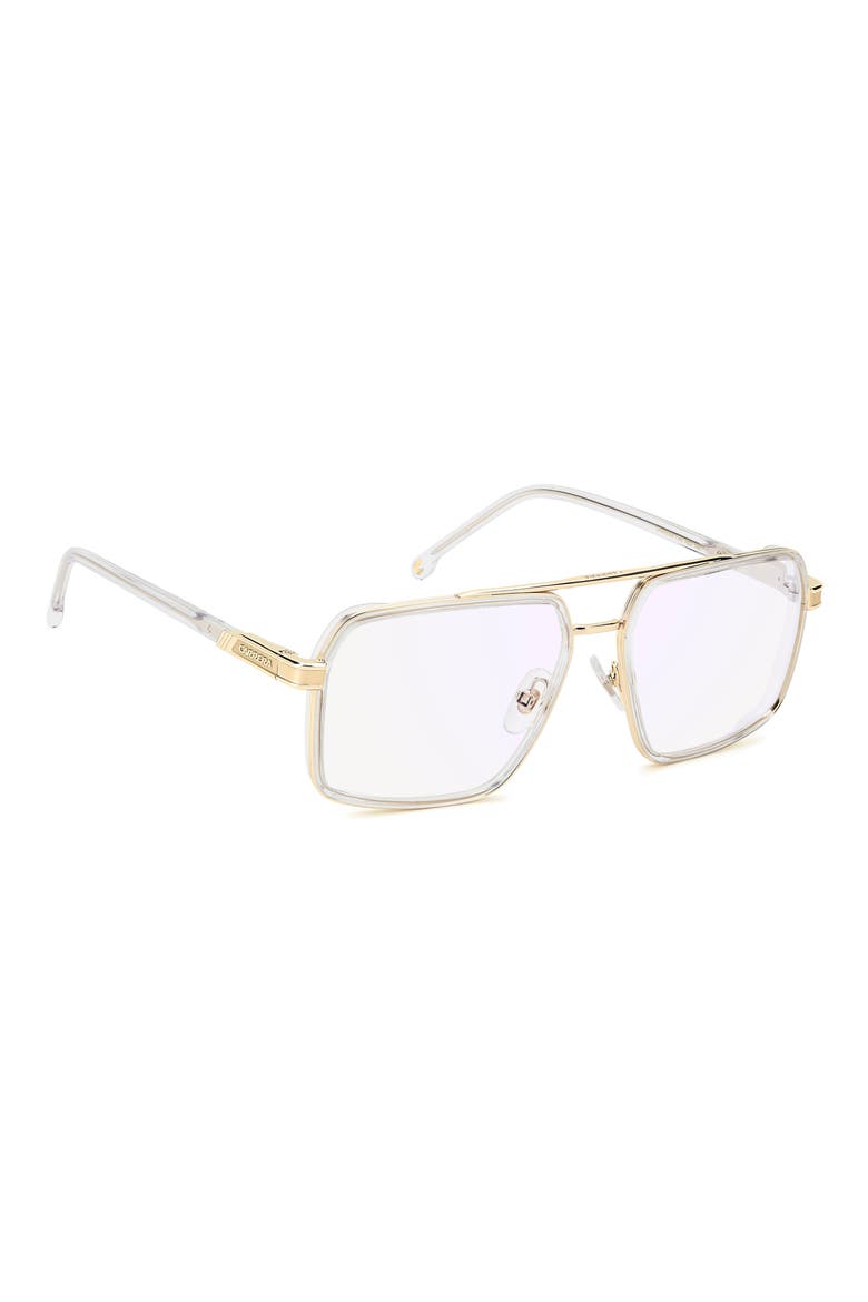 58mm Rectangular Optical Glasses, Alternate, color, CRYSTAL GOLD/ BLUE SP