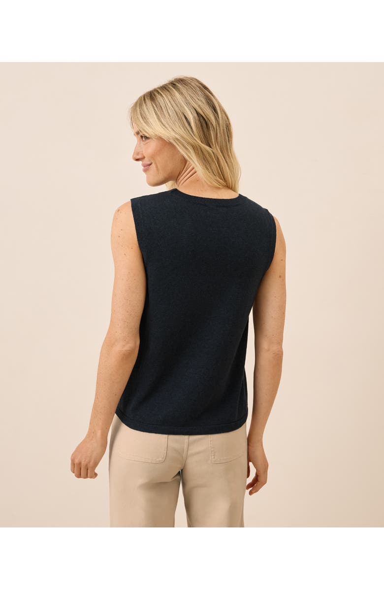 Pact Organic Classic Fine Knit Shell, Alternate, color, Midnight Blue Heather