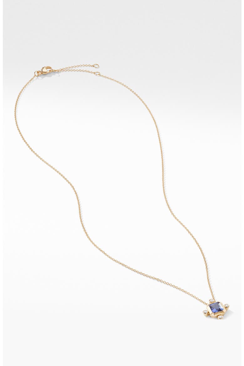 Novella Pendant Necklace in 18K Yellow Gold with Diamonds, Alternate, color, GOLD/ TANZANITE