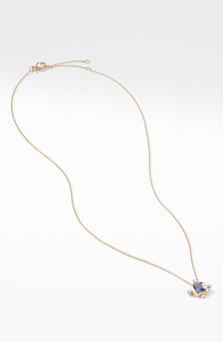 David Yurman Novella Pendant Necklace in 18K Yellow Gold with Diamonds, Alternate, color, 