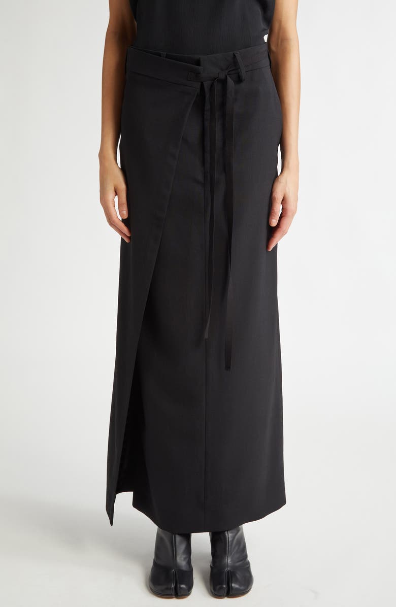 MM6 Maison Margiela Wrap Overlay Wool Skirt, Main, color, 