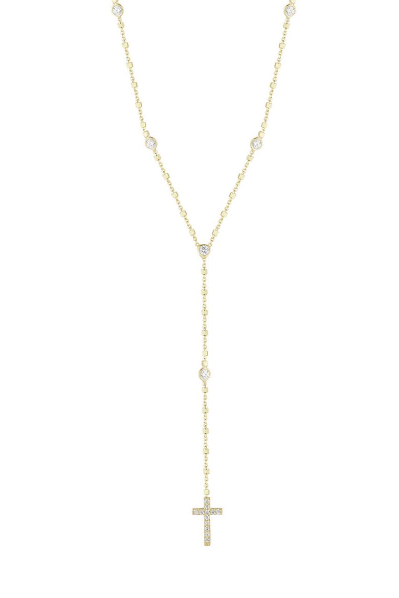 Cubic Zirconia Rosary Y-Necklace, Main, color, GOLD