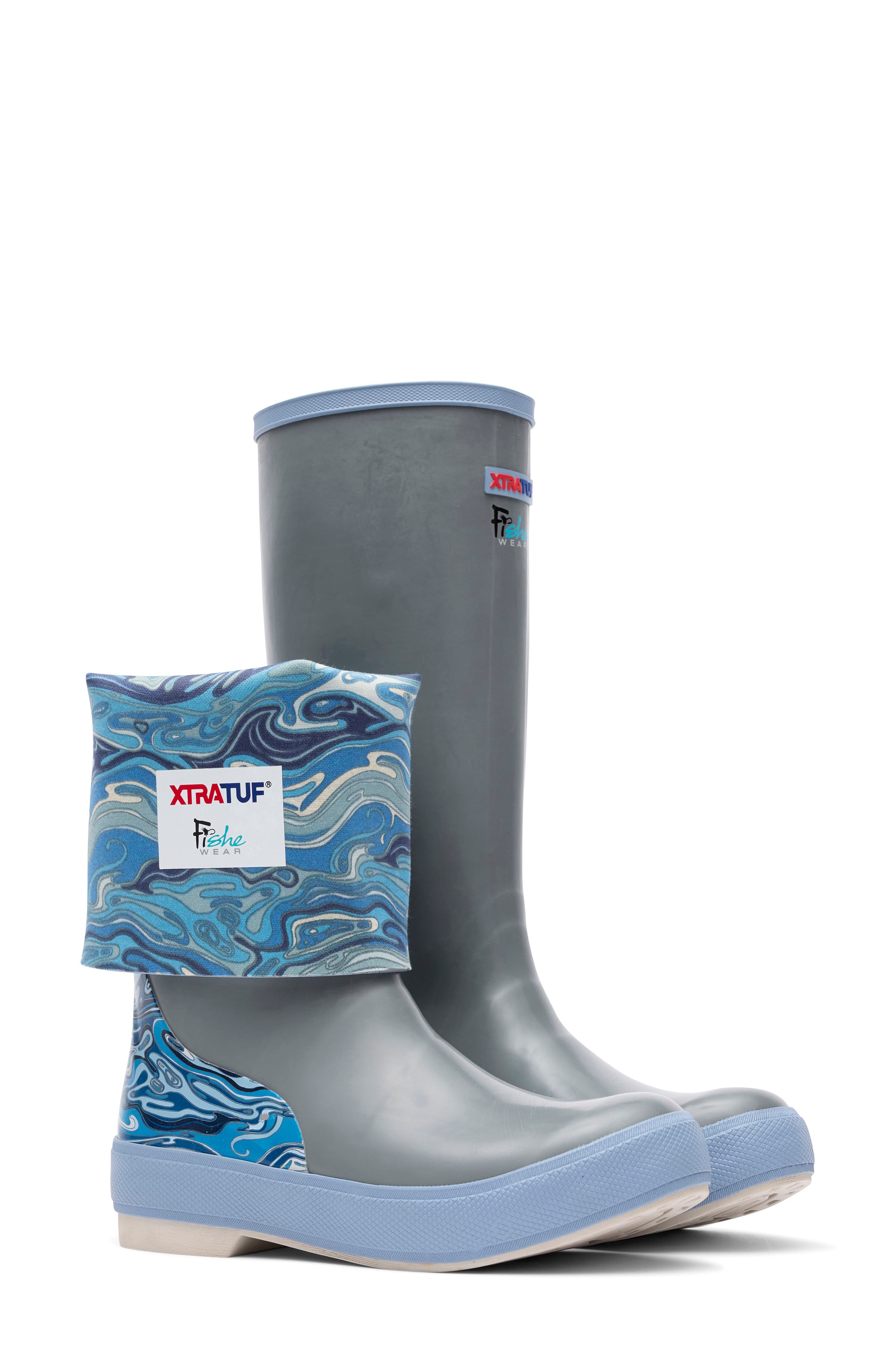 x Fishe Wear Legacy 15-Inch Waterproof Boot, Alternate, color, LEGACY GREY/ FISHE WATERS