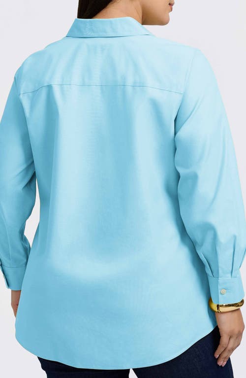 Foxcroft Cici Tunic Blouse In Soft Aqua