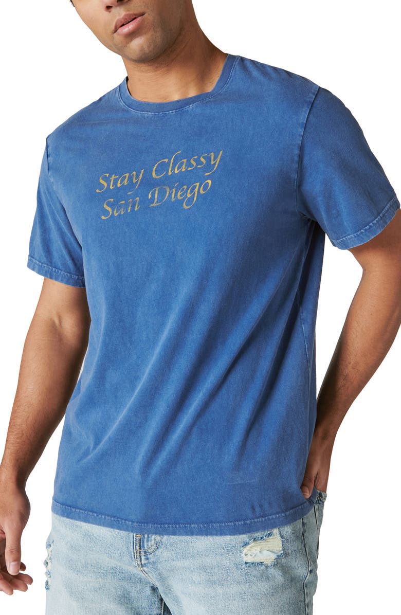 Lucky Brand Anchorman Cotton Graphic Tee, Main, color, 