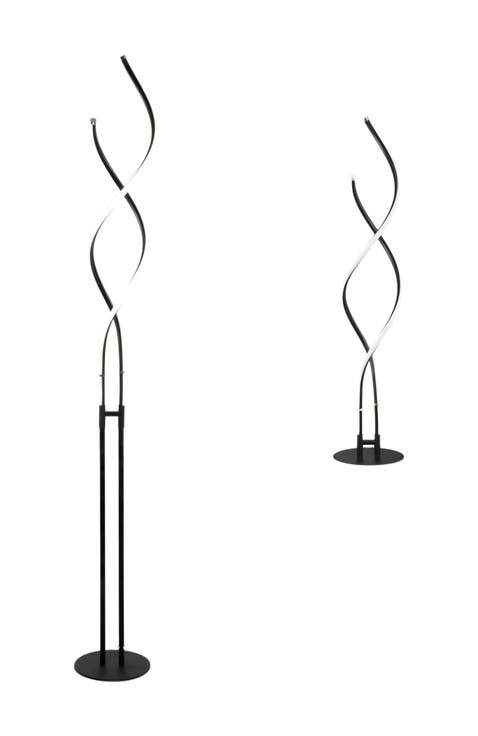 Embrace 60" LED Industrial 2-in-1 Table and Floor Lamp with Built-In Light Dimmer, Adjustable Height