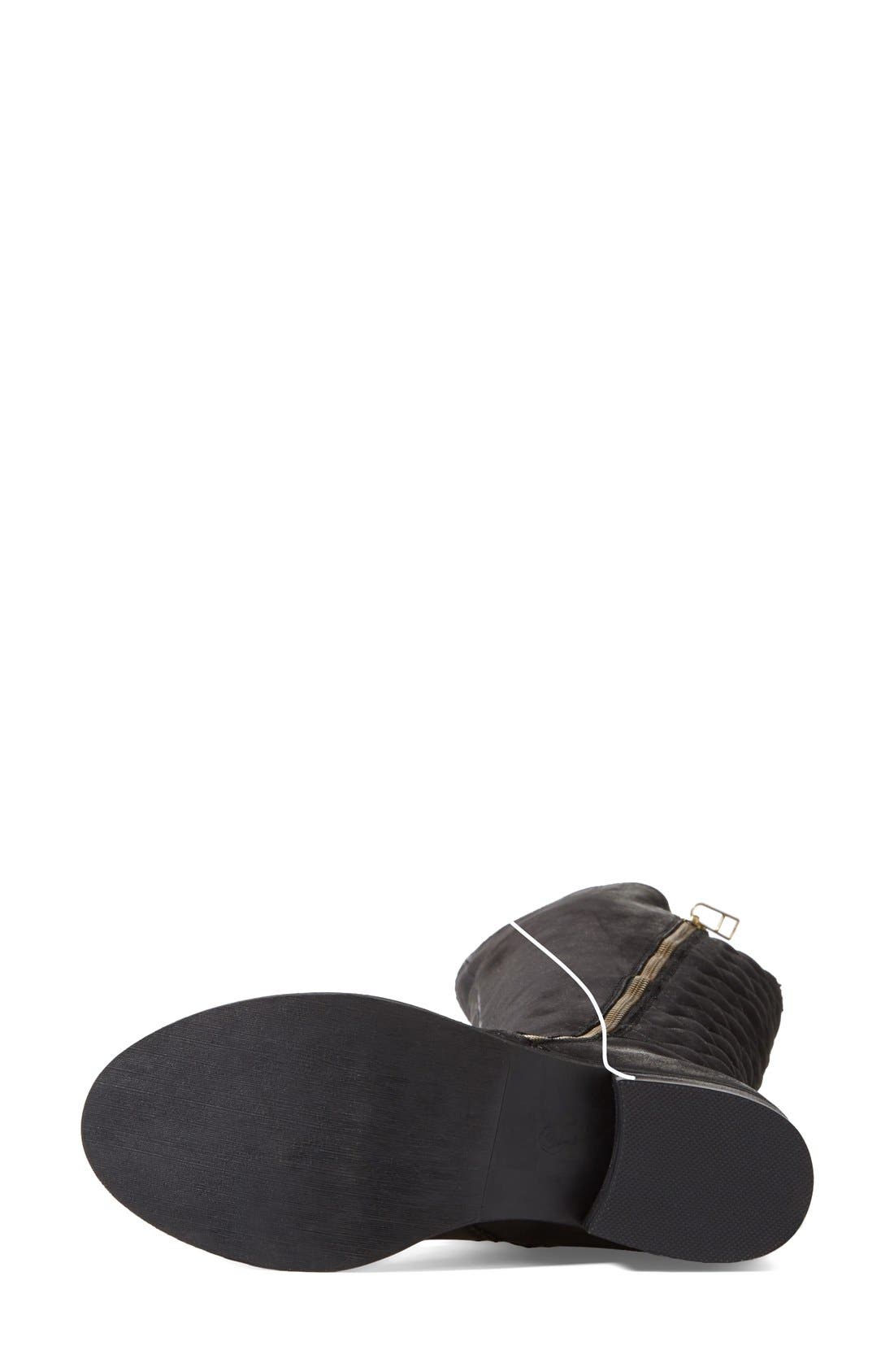 'Northsde' Quilt Back Knee High Boot, Alternate, color, BLACK LEATHER