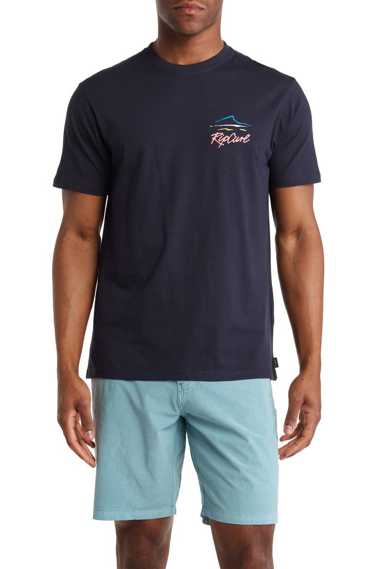 Palm Islands Organic Cotton Graphic Tee, Main, color, NAVY