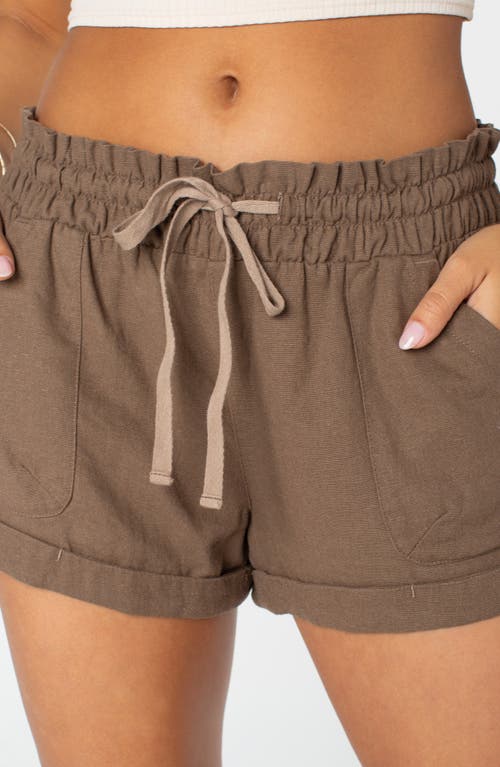 ROXY ROXY LAGOON LINEN BLEND DRAWSTRING SHORTS