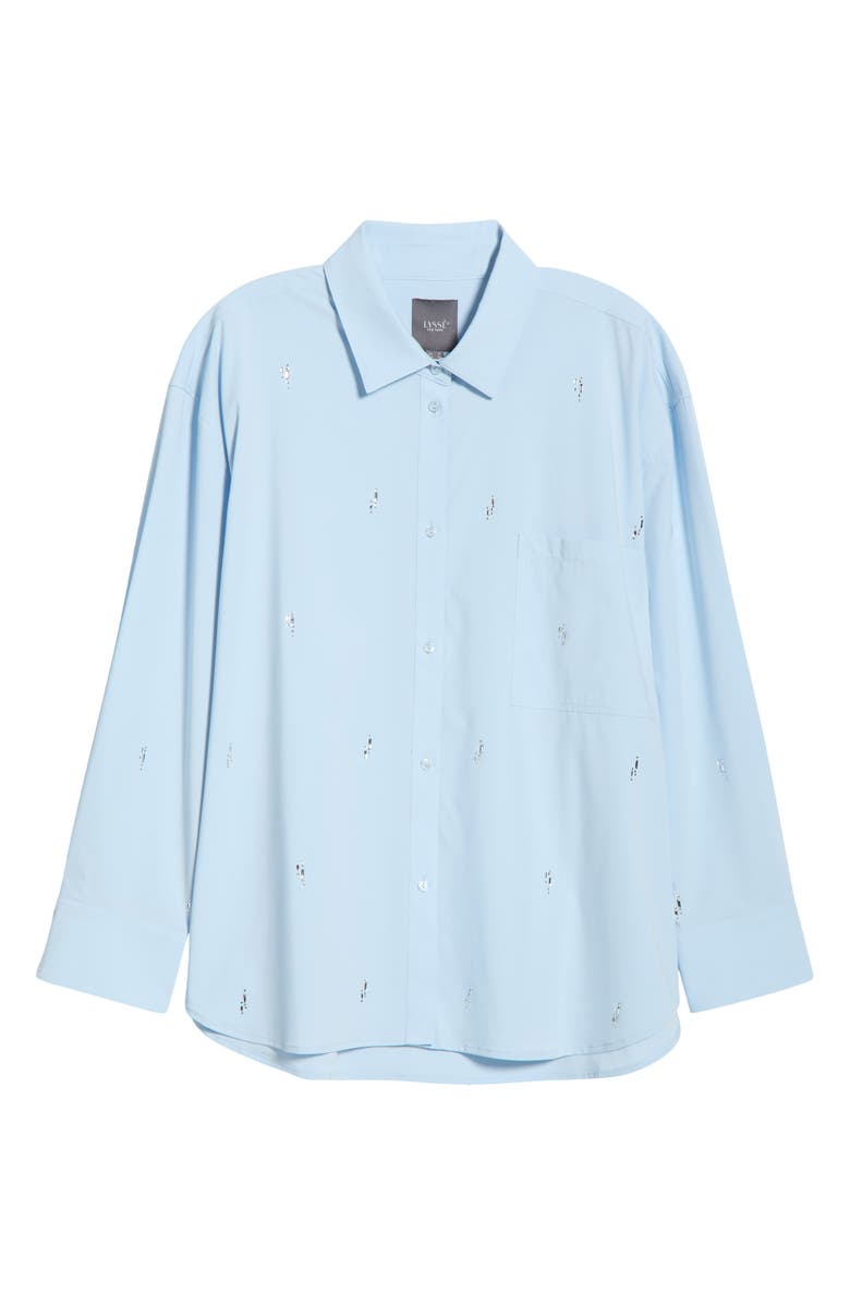 Lysse Skye Crystal Embellished Button-Up Shirt, Alternate, color, Blue Belle