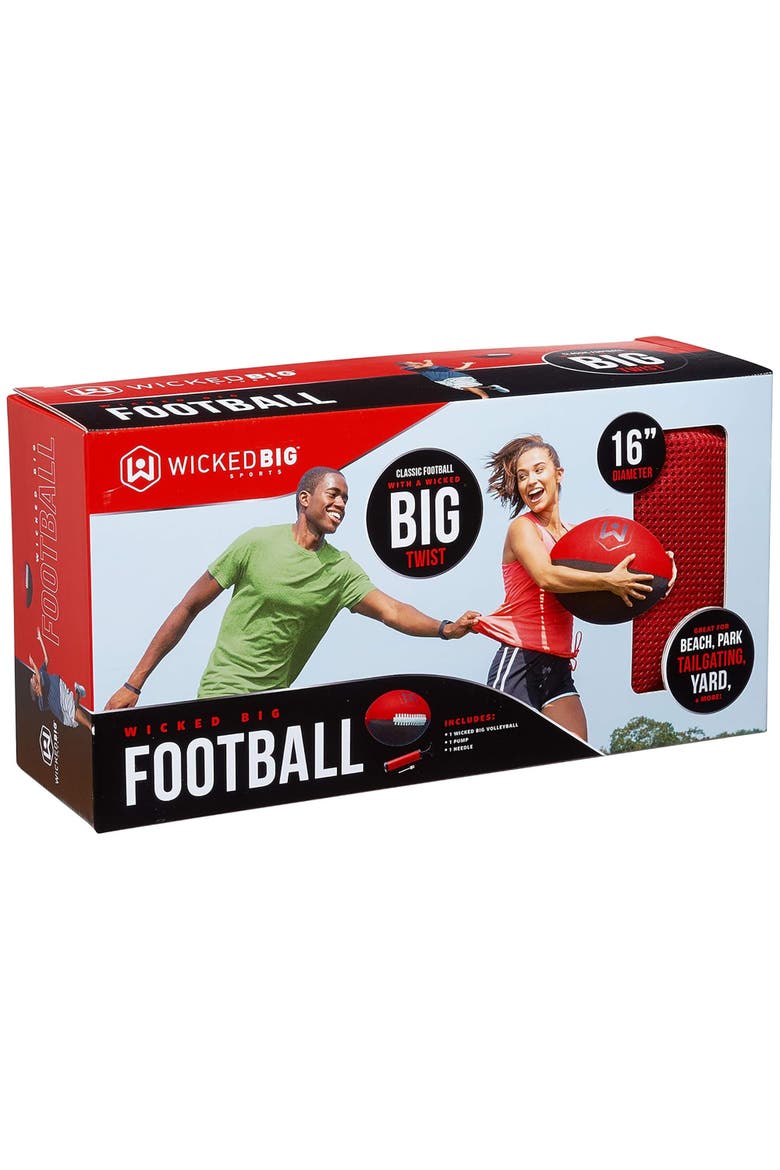 Oversized 16" Football Inflatable Ball, Pump Included, Alternate, color, Red