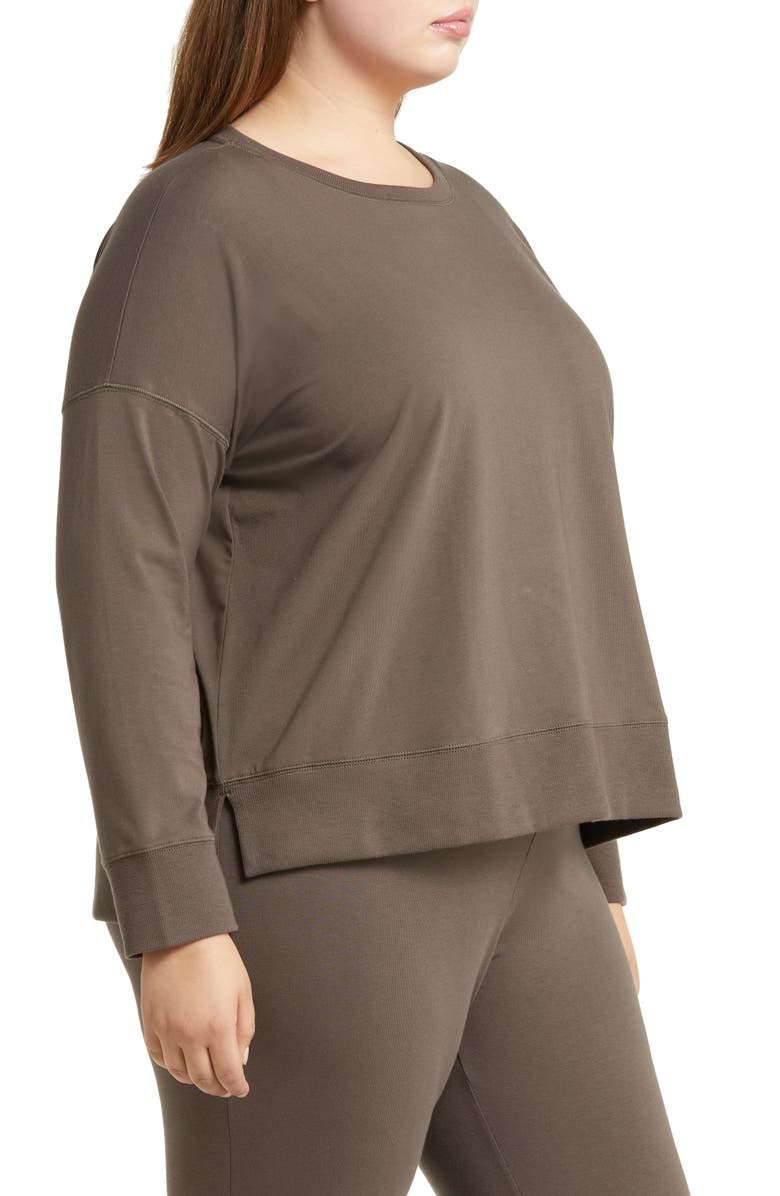 Eileen Fisher Crewneck High-Low Top, Alternate, color, 