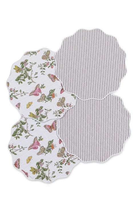 Set of 4 Reversible Quilted Placemats