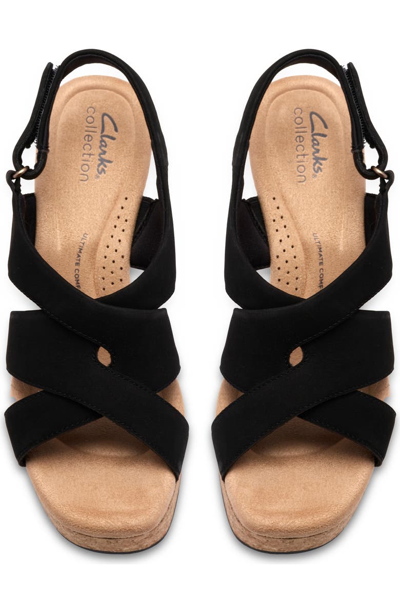 Clarks<sup>®</sup> Nerisa Grace Wedge Sandal, Alternate, color, Black Nubuck