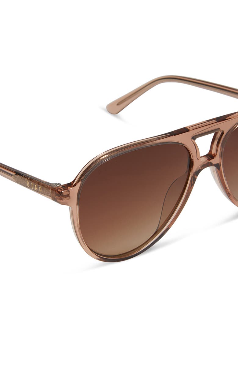 DIFF Tosca II 56mm Polarized Aviator Sunglasses, Alternate, color, Brown Gradient