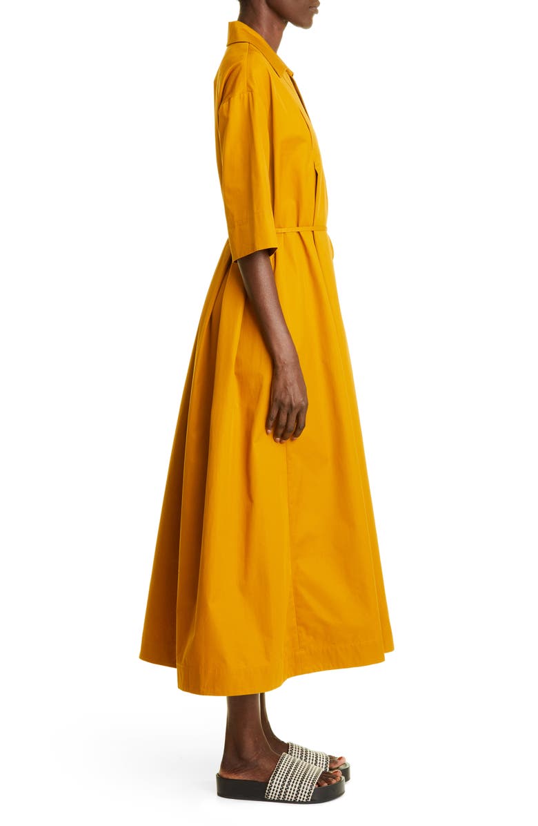 CO Tie Waist Cotton Poplin Midi Dress, Alternate, color, 