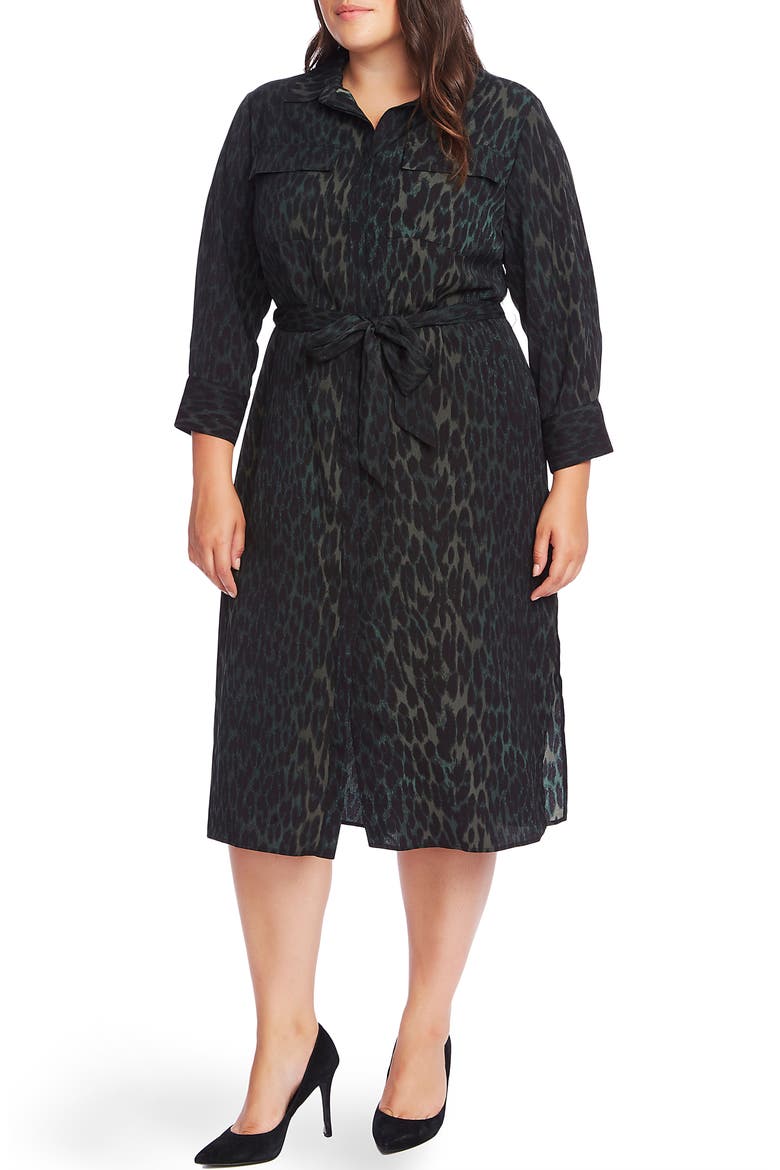 Animal Phrases Shirtdress, Alternate, color, DARK WILLOW