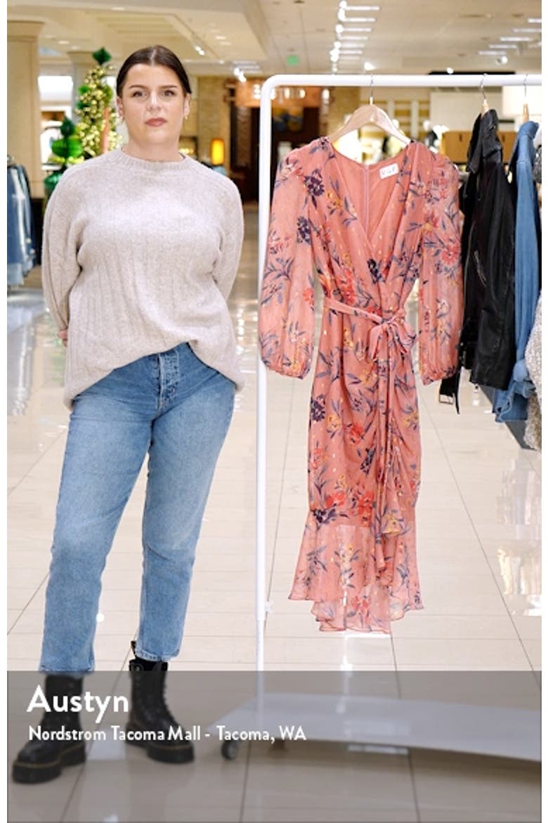 Metallic Fleck Floral Long Sleeve Body-Con Dress video